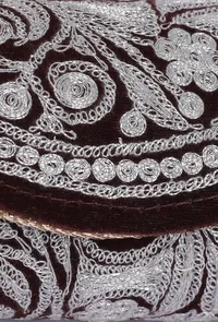 Brown Velvet Silver Embroidered Clutch image 5