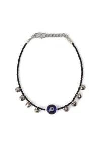 Black Matri Evil Eye Ghunghru Charm Pair of Anklet image 2