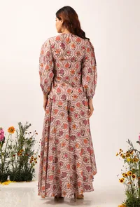 Set Of 2: Airi Floral Chintz Flared Top With Assymetrical Flared Palazzo Pants image 3