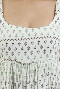 Handblock Print Cotton Sleeveless Midi Dress image 5