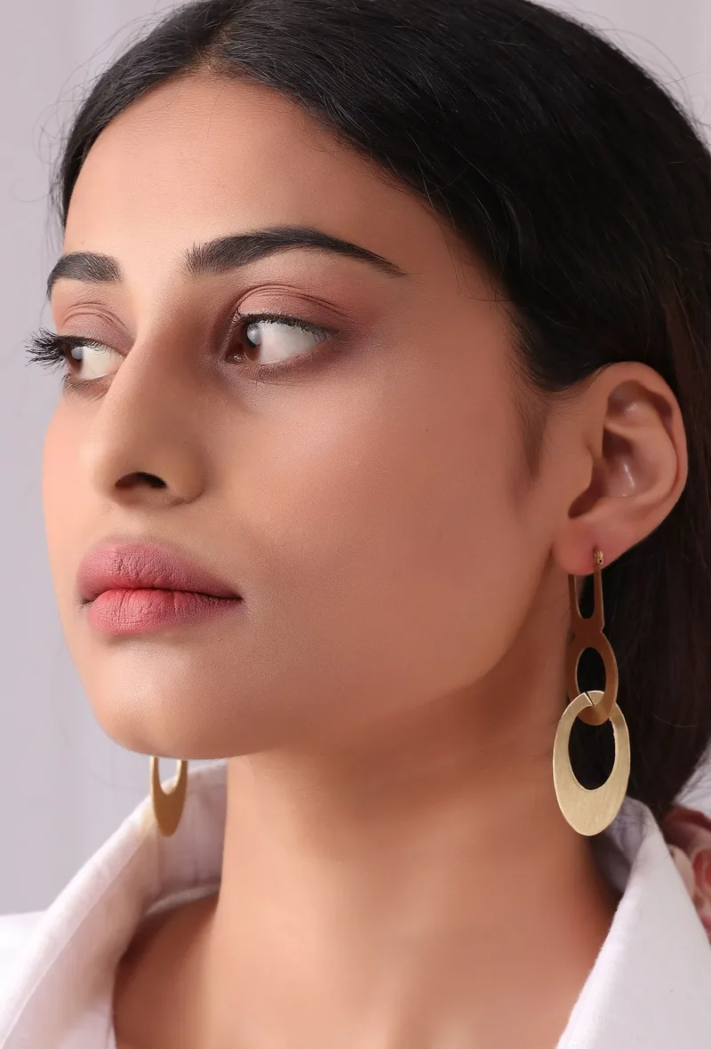 Tie on Tie Brass Earrings