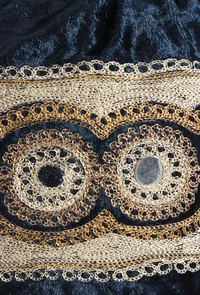 Dark Blue Velvet Tila Embroidery Potli image 4