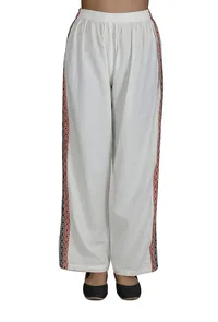 Black-Red Pure Cotton Toda Embroidery Palazzo image 1