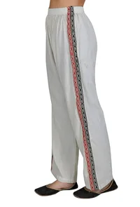 Black-Red Pure Cotton Toda Embroidery Palazzo image 2