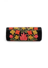 Onyx Black Tilla Embroidery Velvet Clutch image 4