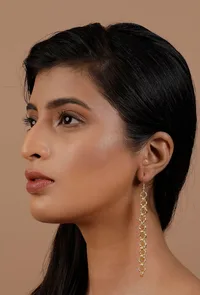 Nasir Twisted Gold Chain Brass Earrings image 1