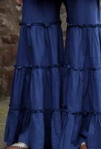 Aabha Indigo Solid Blue Tier Sharara Pants image 5