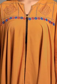 Mustard Yellow Front Open Asymmetrical Top image 5