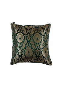 Set Of 2:Emerald Green Brocade Cushion Covers image 2