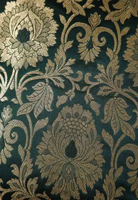 Set Of 2:Emerald Green Brocade Cushion Covers image 3