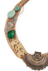 Artisanal Elephant Parade Jute Necklace image 3