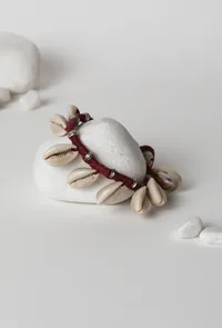 Cowrie Shell Red Thread Anklet image 1
