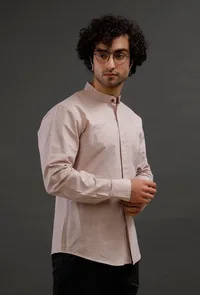Muted Pink Cotton Slim Fit Shirt image 2