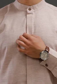 Muted Pink Cotton Slim Fit Shirt image 4