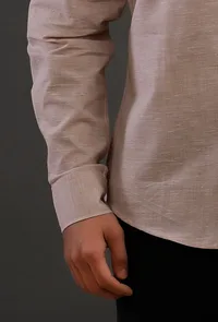 Muted Pink Cotton Slim Fit Shirt image 5