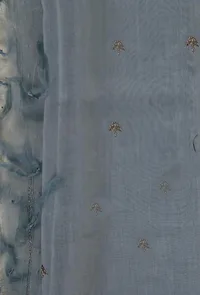 Set of 3 - Pastel Grey Chanderi Kurta And Palazzo Set With Dupatta image 5