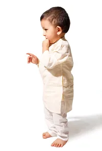 Off-White Cotton Kurta Pyjama Set image 2