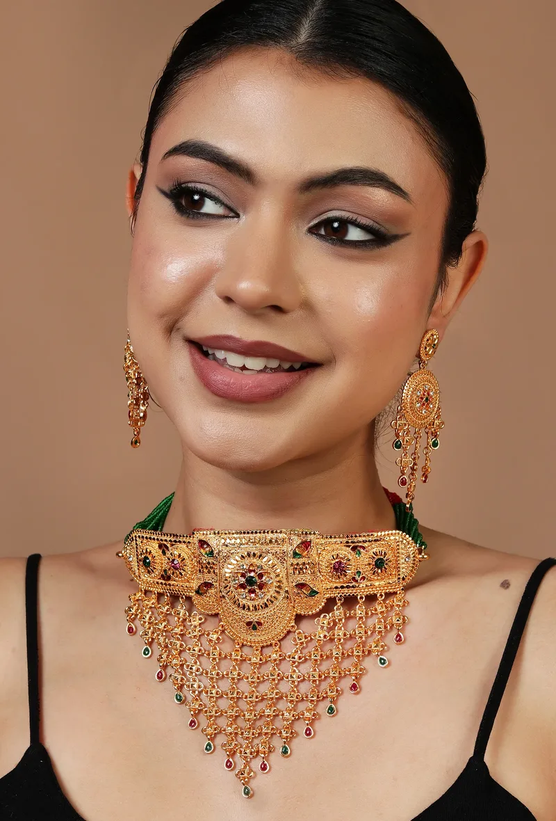 Rajshree Meenakari Beaded Choker Set