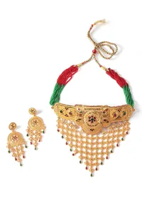 Rajshree Meenakari Beaded Choker Set image 3
