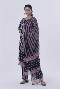 Black Cotton Rayon Dupatta image 1