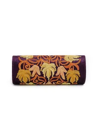 Violet Tila Embroidery Velvet Clutch image 4