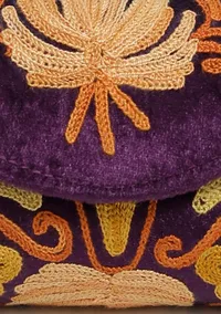Violet Tila Embroidery Velvet Clutch image 5