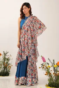 Bella Floral Print Ruffled Dupatta. image 1