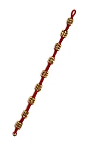 Set Of 2- Fariha Red Thread German Silver Anklets image 3
