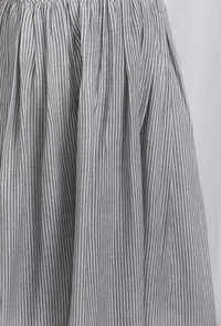 Black Cotton Striped Overlapped Flared Dress image 5