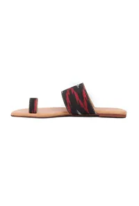 Multi Colored Ikat One Toe Cruelty Free Leather Flats image 4