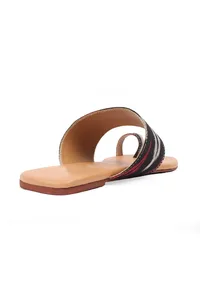 Multi Colored Ikat One Toe Cruelty Free Leather Flats image 6