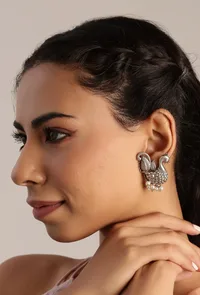 Regal Peacock Elegance Earrings image 1