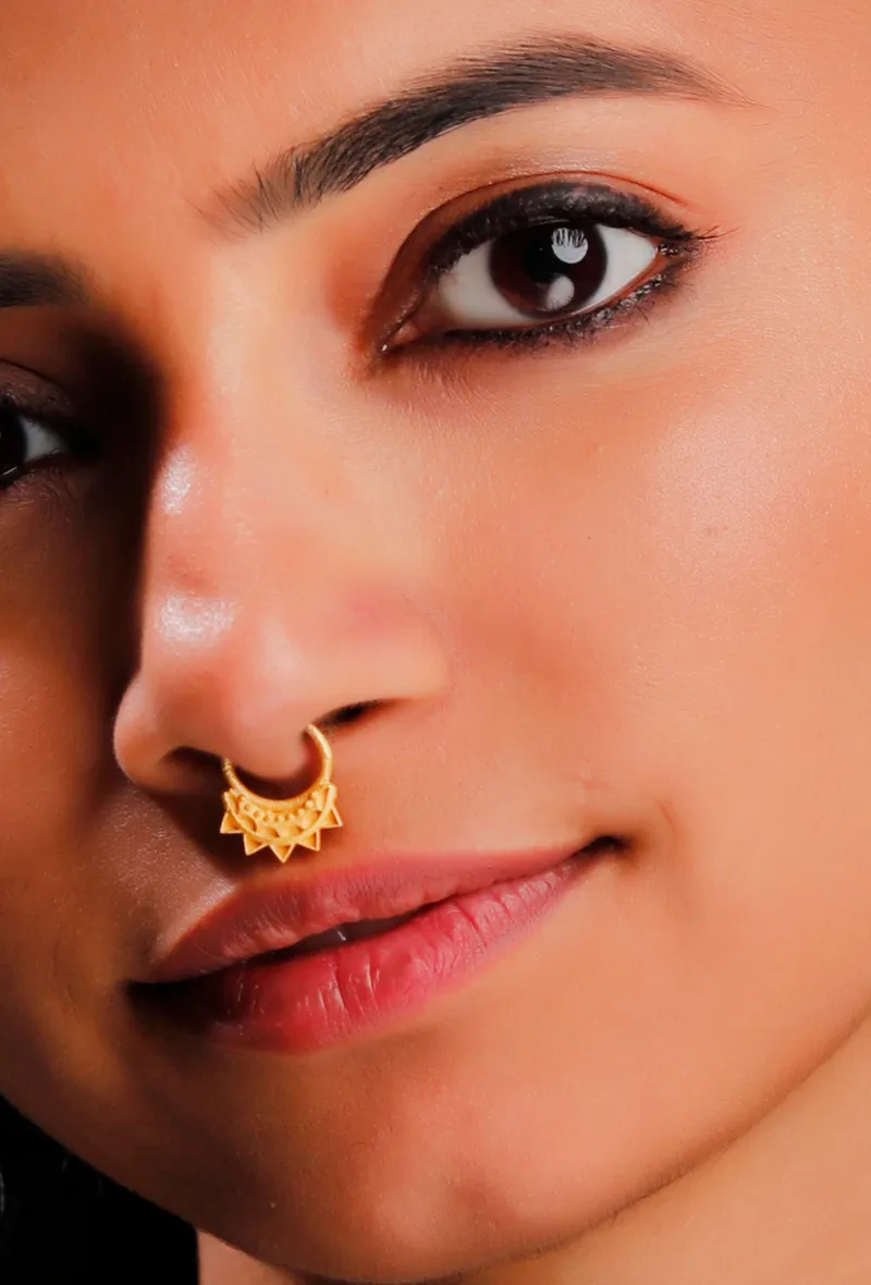Gold Septum with Ancient Intricate Motif