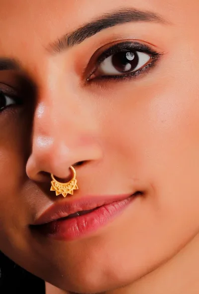 Gold Septum with Ancient Intricate Motif