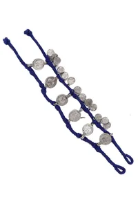 Navy Blue Threaded German Silver Bracelet image 2