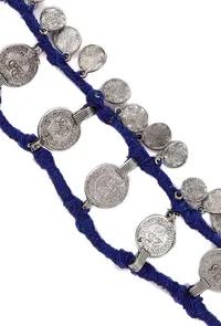 Navy Blue Threaded German Silver Bracelet image 3