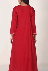Crimson Red Gota Handloom Cotton Angrakha image 3