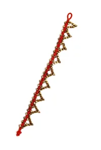 Set Of 2- Lina Red Thread Beaded Anklets image 3