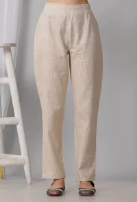 Set of 3: Golden Yellow Khadi Blazer With Kurta and Pants image 4