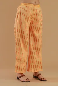 Yellow Ikat Cotton Straight Pant image 2