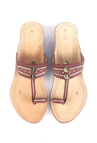 Festive Wear Braided Genuine Cruelty-Free Leather Kolhapuri Flats image 2