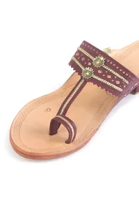 Festive Wear Braided Genuine Cruelty-Free Leather Kolhapuri Flats image 5