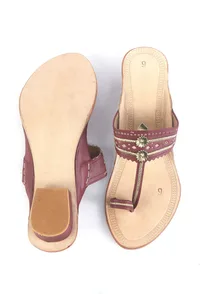 Festive Wear Braided Genuine Cruelty-Free Leather Kolhapuri Flats image 6