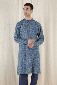 Azul Cotton Indigo Long Kurta image 1