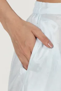 Women Sky Blue Cotton Pant image 5