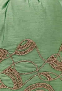 Light Green Dupion Silk Potli with Pink Strings image 5