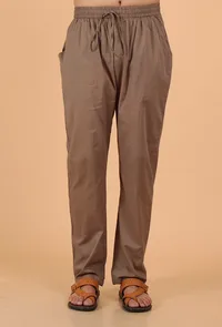 Greyish Brown Cotton Mulmul Kurta & Pant image 4