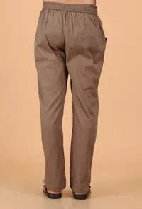 Greyish Brown Cotton Mulmul Kurta & Pant image 5