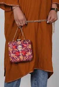 Purple Velvety box clutch image 2