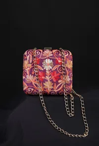 Purple Velvety box clutch image 3